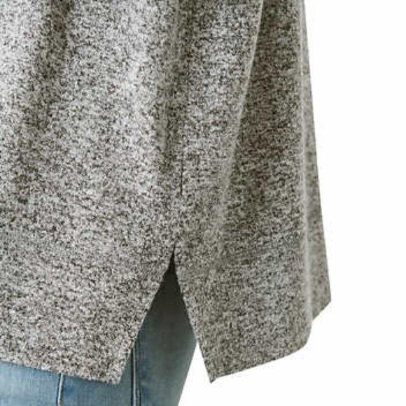 Lucky Brand Women's Heather Gray Casual Crew Neck Top Long Sleeves - Picture 4 of 4